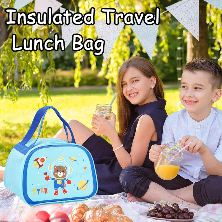 Kids Cartoon Insulated Tiffin Bag for School ,Multi-Purpose Travel Lunch Box
