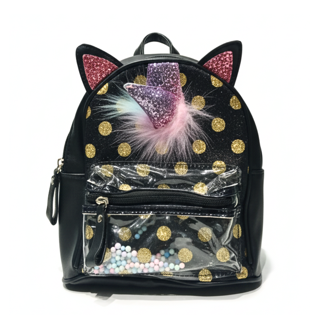 Ninos Worlds Fashion Backpack with Unicorn Horn and Cute Ears for Everyday Use (For Kids)