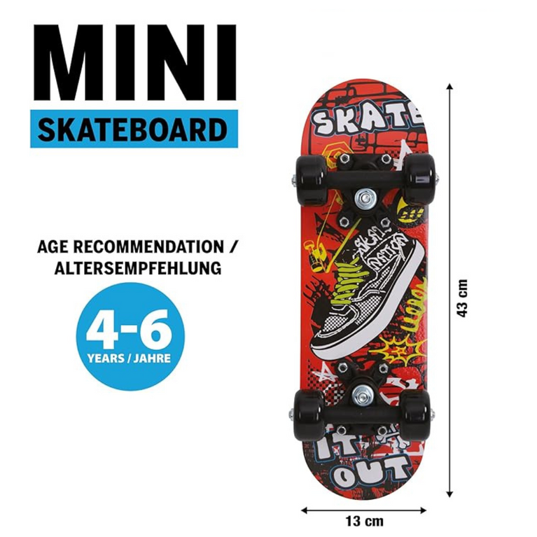 Ninos Worlds Maple Skateboard – Retro Beginner Longboard for Kids & Teens (Skate it out)