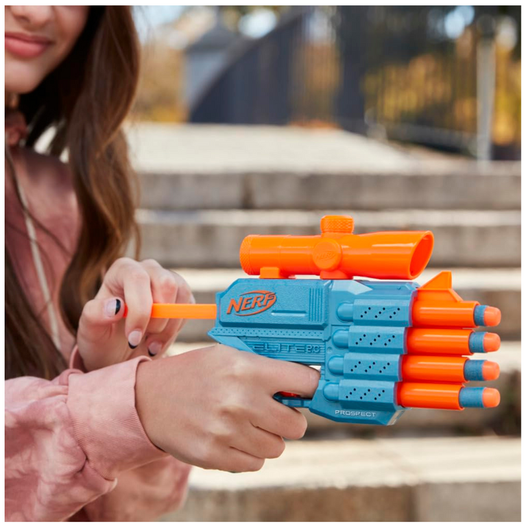 Nerf Elite 2.0 Prospect QS-4 Blaster, 8 Official Elite Darts, 4-Dart Blasting