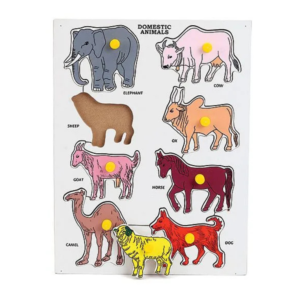 Little Genius- Wooden Domestic Animals Puzzles