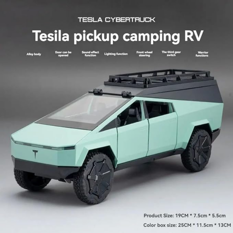 Nino's Tesla Cybertruck 1:24 Diecast Car with Lights & Sound