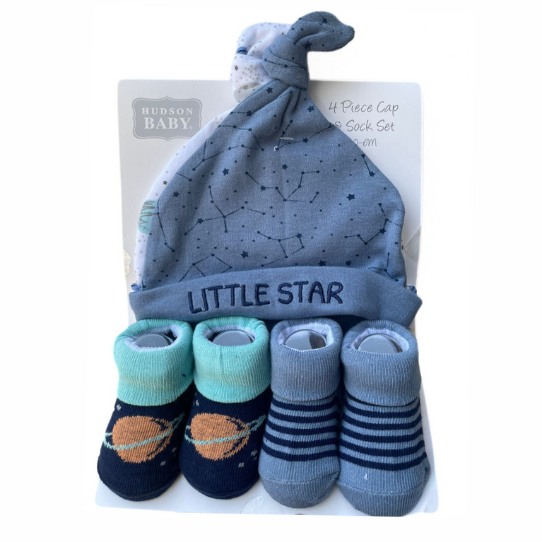 LH-HUDSON BABY CAP WITHSOCKS LITTILE STAR