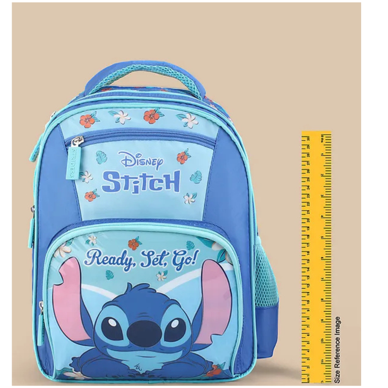 Striders Disney Stitch School Bag 11 Litres 2 Compartment, 2 Front Pocket- Height 14 Inches