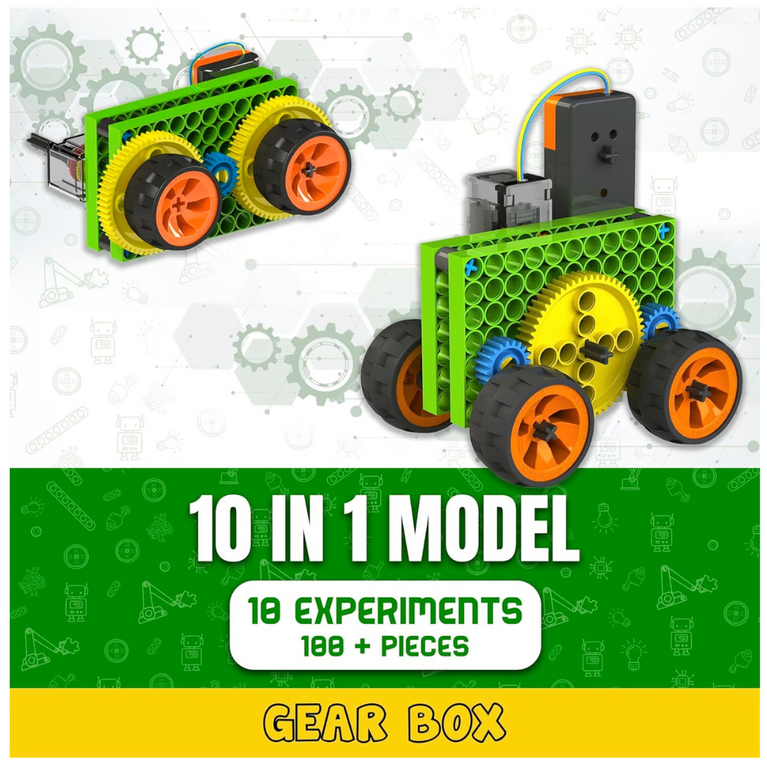 Blix Robotix - Gears Box, Science Kit, Educational DIY Building Set, Construction Toys 100 pieces