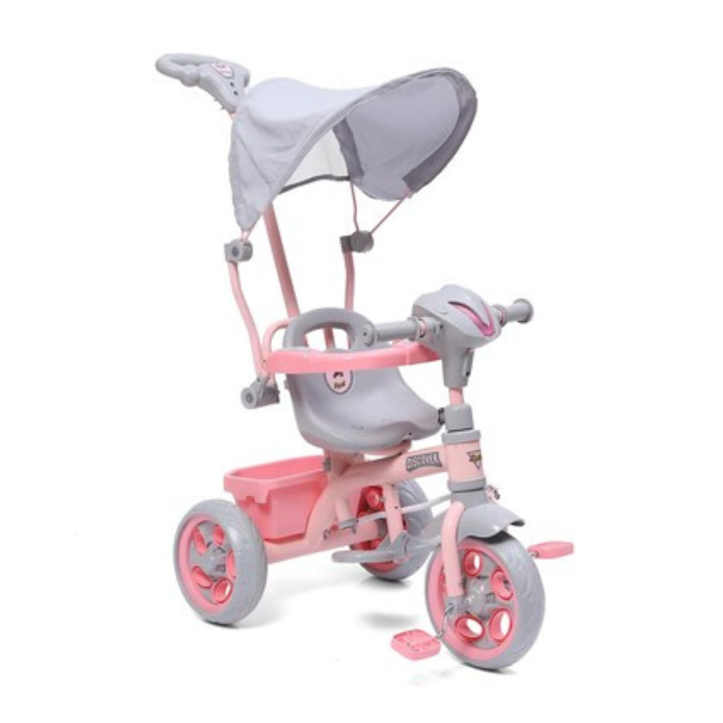 DASH- Discover 3 In1 Handle And Hooded Tricycle Kids Musical Plug and Play Parental Control Handle ,Trike for Indoor and Outdoor-Boys and Girls Up to 25 Kg