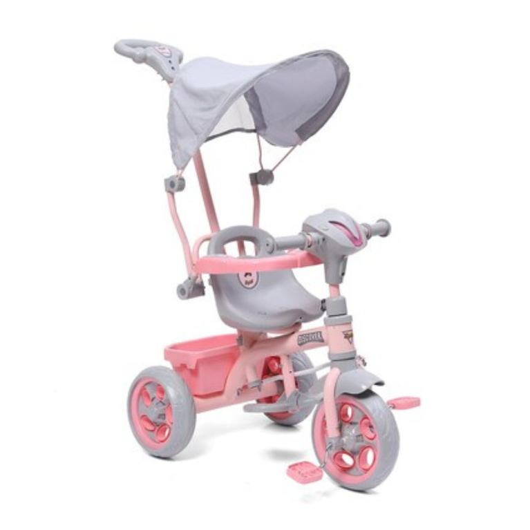 DASH- Discover 3 In1 Handle And Hooded Tricycle Kids Musical Plug and Play Parental Control Handle ,Trike for Indoor and Outdoor-Boys and Girls Up to 25 Kg