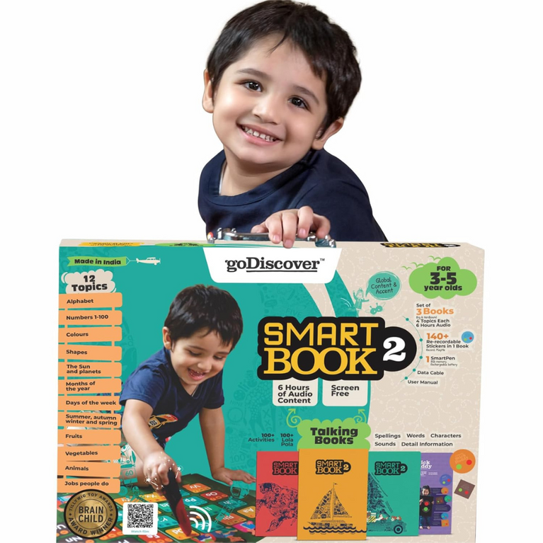 goDiscover SmartBook-2 Talking Learning Toy for Kids ,Fun & Easy Educational Toy Big Hard Cover Interactive Books