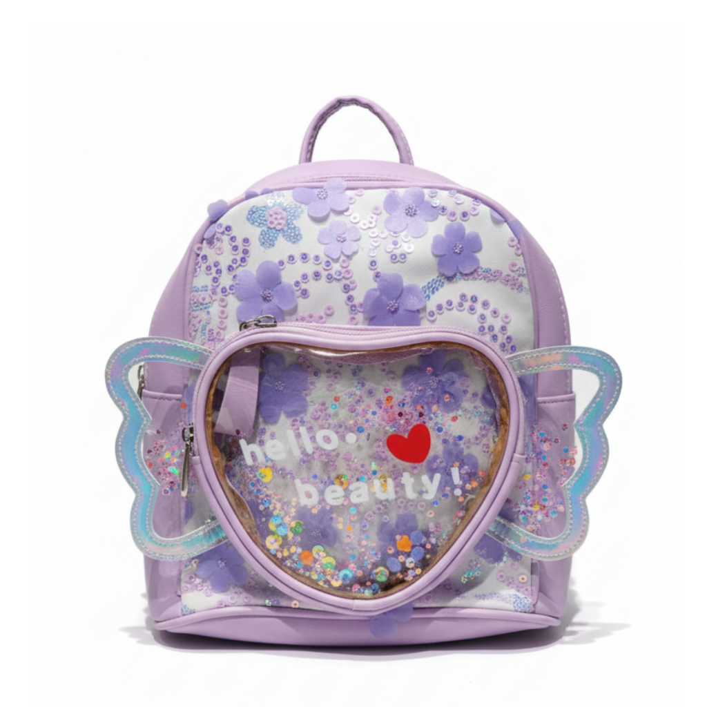 Ninos Worlds Fashion Backpack with Hearts Appliq