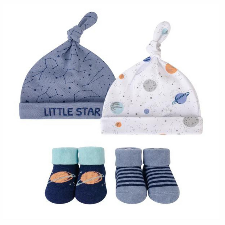 LH-HUDSON BABY CAP WITHSOCKS LITTILE STAR