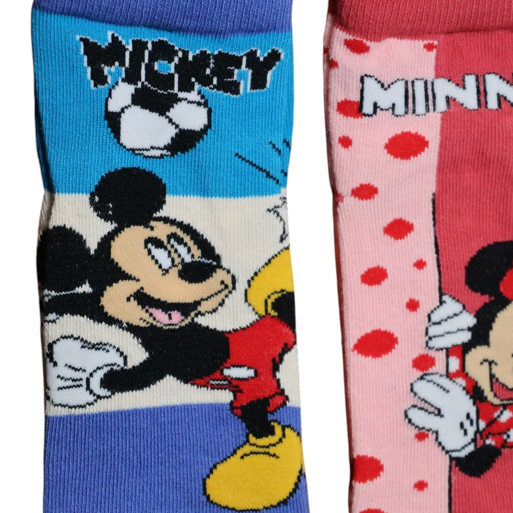 Disney Mickey & Minnie Mouse Kids Cotton Ankle Socks Pack of 2 | Soft & Breathable | Age 4 Years | Multicolor