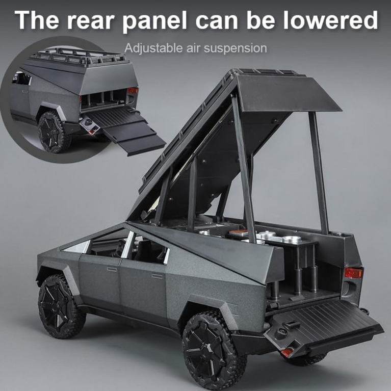 Nino's Tesla Cybertruck 1:24 Diecast Car with Lights & Sound