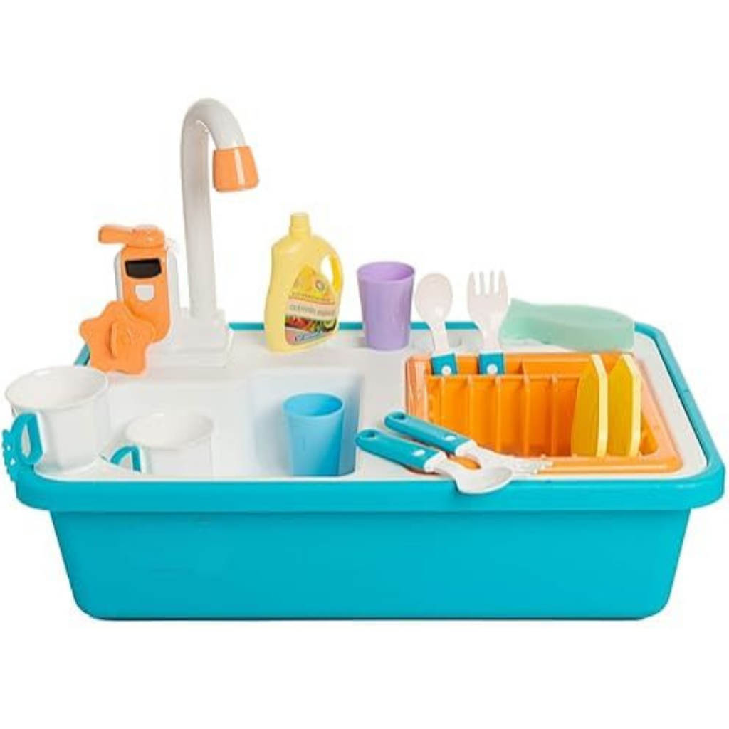 Ninos Kids Kitchen Sink Toy Set with Running Water Tap Educational Playset