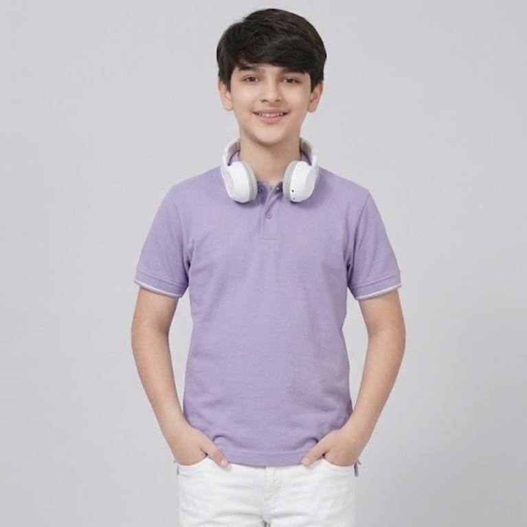 Ninos Kids Polo T-Shirt Half Sleeve Solid Color Cotton Casual Wear for Boys