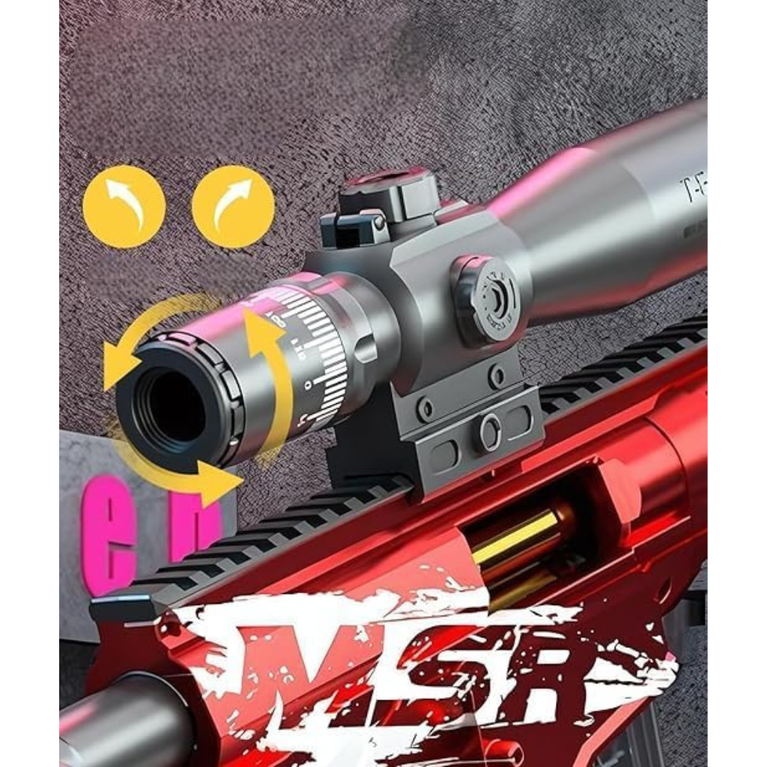 Kids Foam Dart Blaster MSR Sniper Gun Toy with Scope Stand Soft Bullet Shooting Toy for Boys