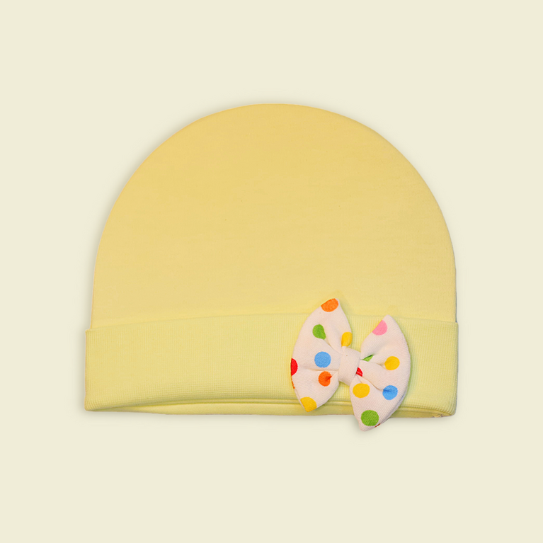 LH-INFANT ROUND CAP WITH BOW REGULAR