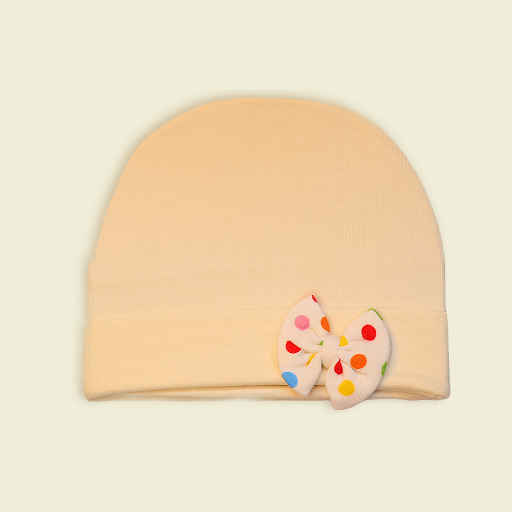 LH-INFANT ROUND CAP WITH BOW REGULAR