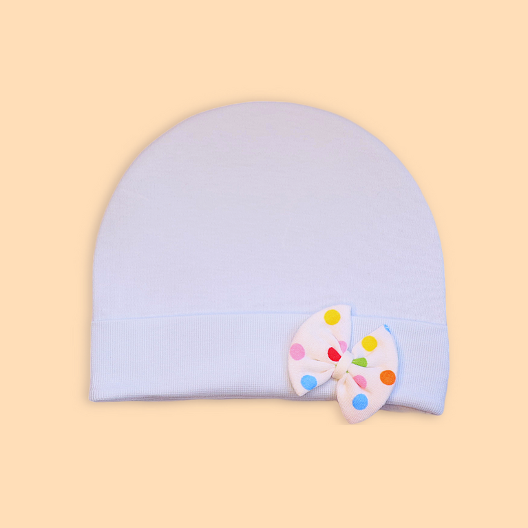 LH-INFANT ROUND CAP WITH BOW REGULAR