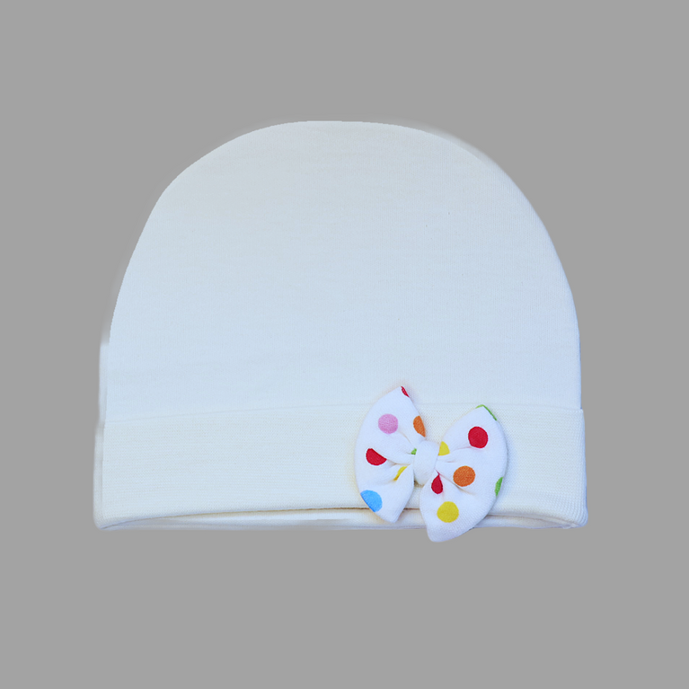 LH-INFANT ROUND CAP WITH BOW REGULAR