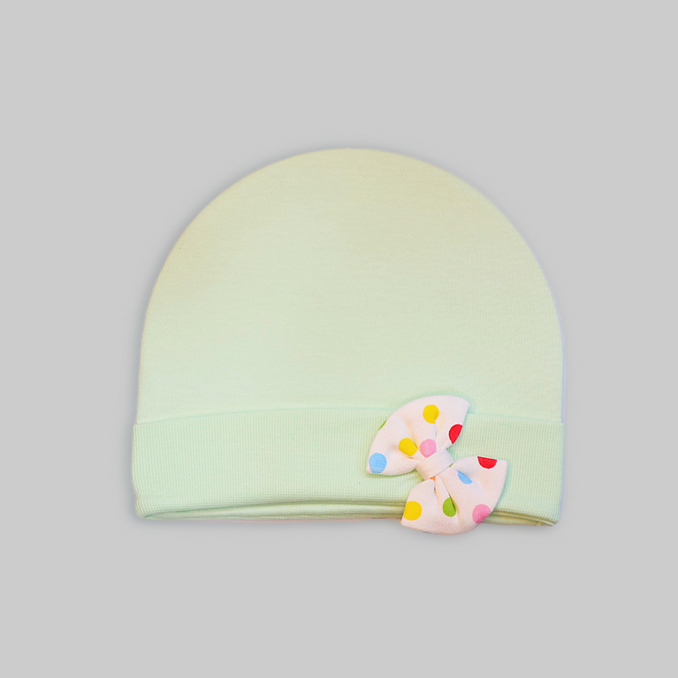 LH-INFANT ROUND CAP WITH BOW REGULAR