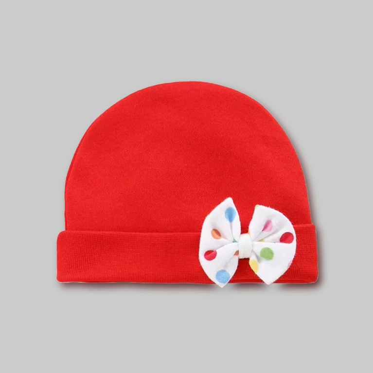 LH-INFANT ROUND CAP WITH BOW REGULAR