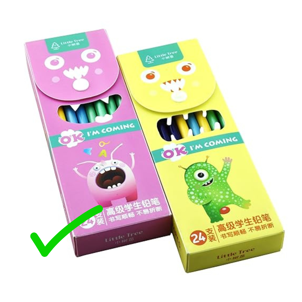 Monster Pencils, HB Pencil w/erasers, Monster theme gift, Monster theme stationery for Children