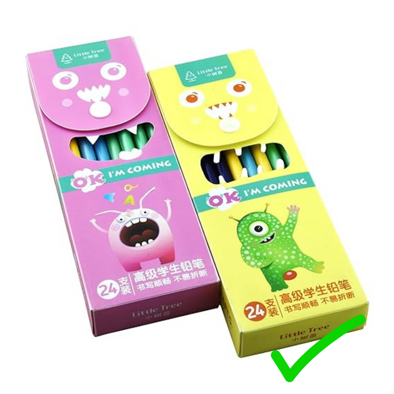 Monster Pencils, HB Pencil w/erasers, Monster theme gift, Monster theme stationery for Children