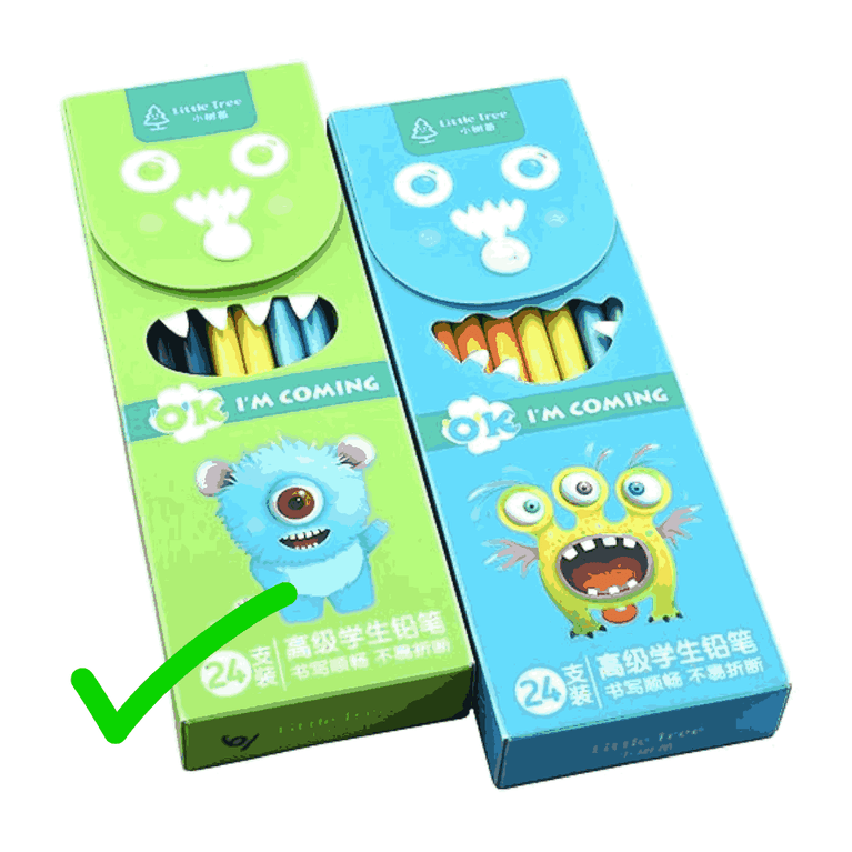 Monster Pencils, HB Pencil w/erasers, Monster theme gift, Monster theme stationery for Children