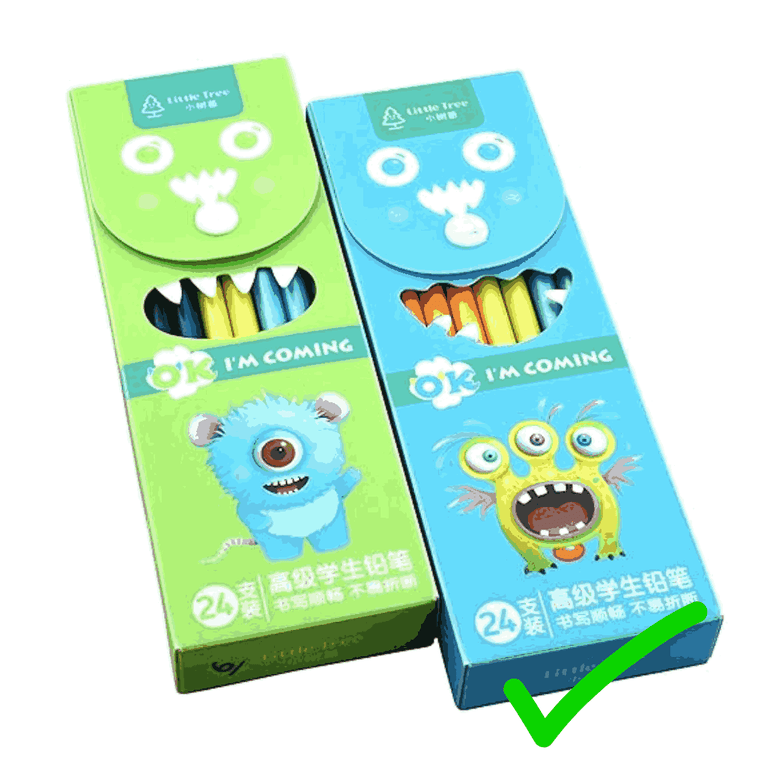 Monster Pencils, HB Pencil w/erasers, Monster theme gift, Monster theme stationery for Children