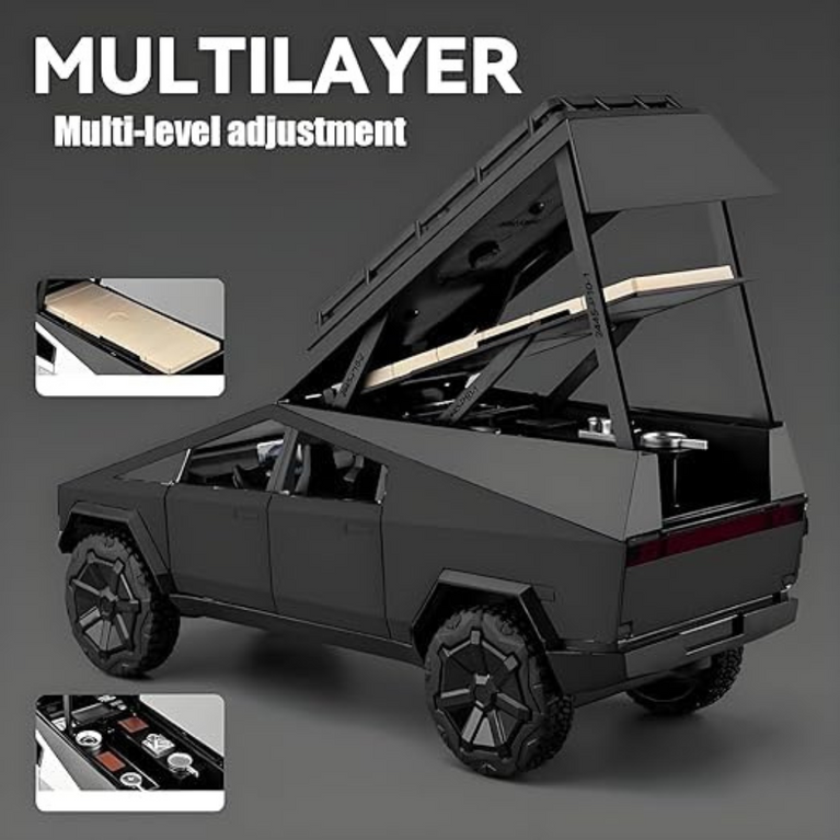 Nino's Tesla Cybertruck 1:24 Diecast Car with Lights & Sound