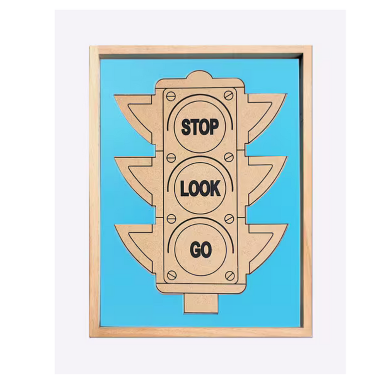 HILIFE -Traffic Light 3D Shape 2 Layer Puzzle ,Wooden Colorful Shape Educational Puzzle Board for Toddlers & Kids