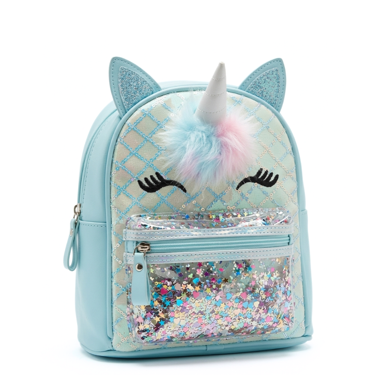 Ninos Worlds Fashion Backpack with Unicorn Horn Cute Ears and Eyes on Front for Kids