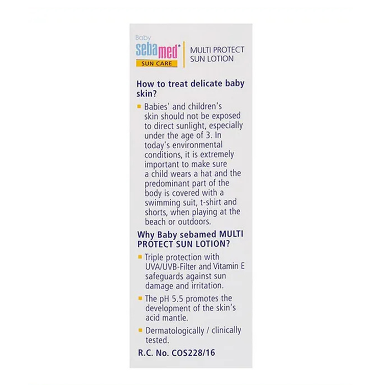 Sebamed Baby Sun Lotion |pH 5.5| Triple Protection with UVA/UVB- Filter |200 ml