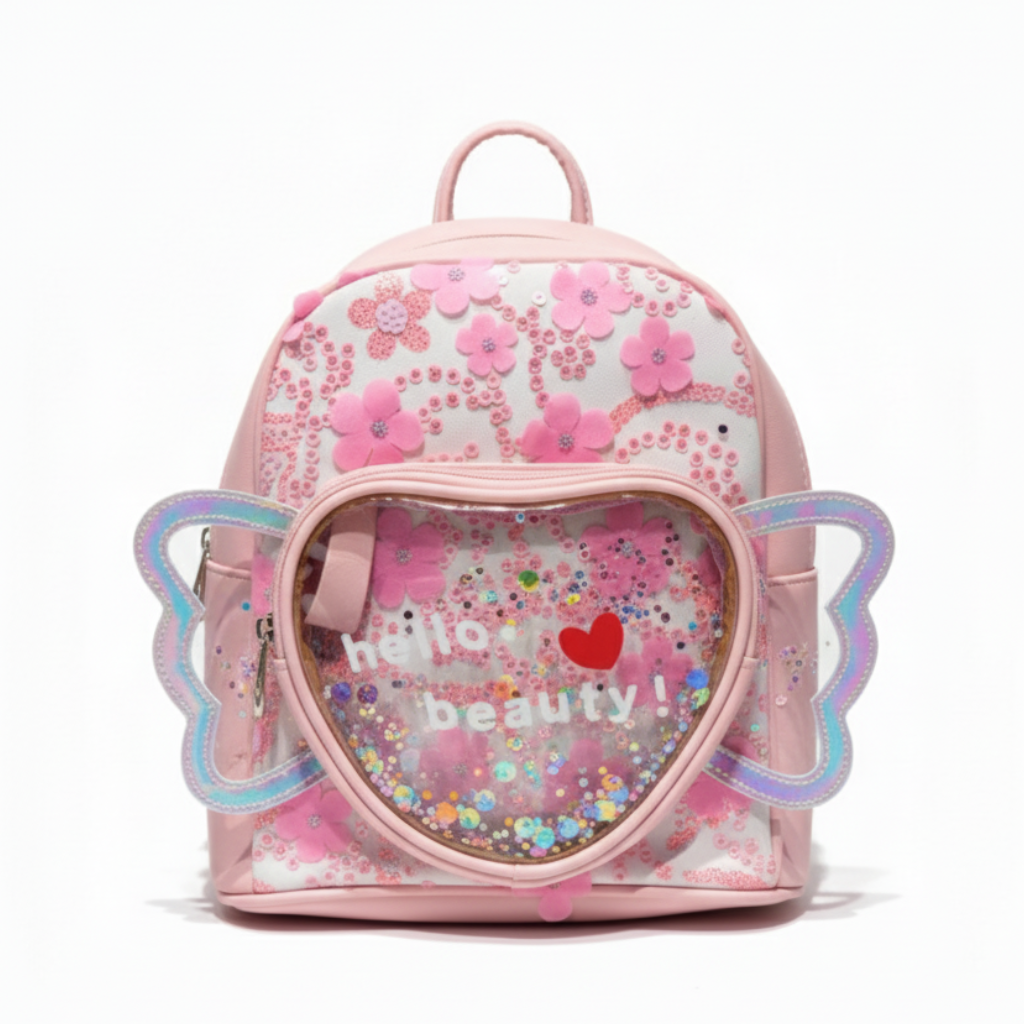 Ninos Worlds Fashion Backpack with Hearts Appliq