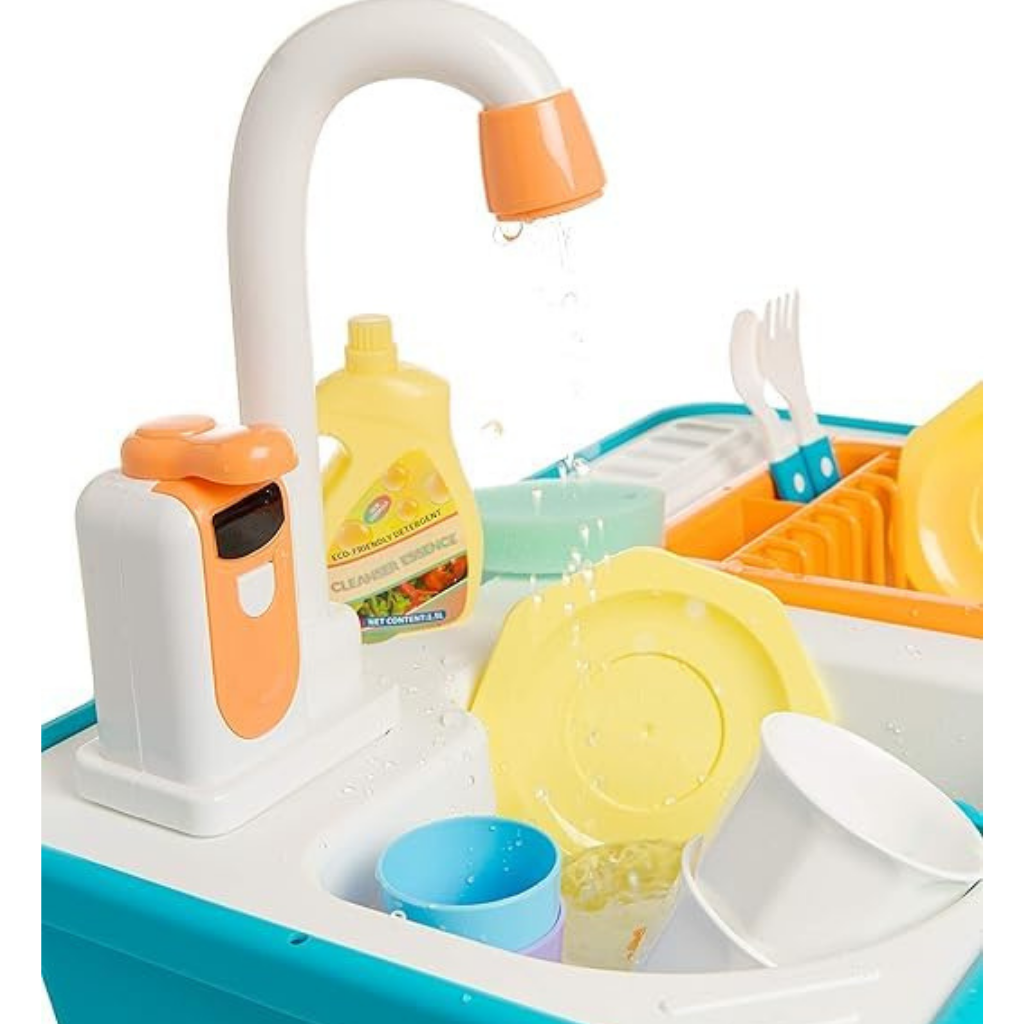 Ninos Kids Kitchen Sink Toy Set with Running Water Tap Educational Playset