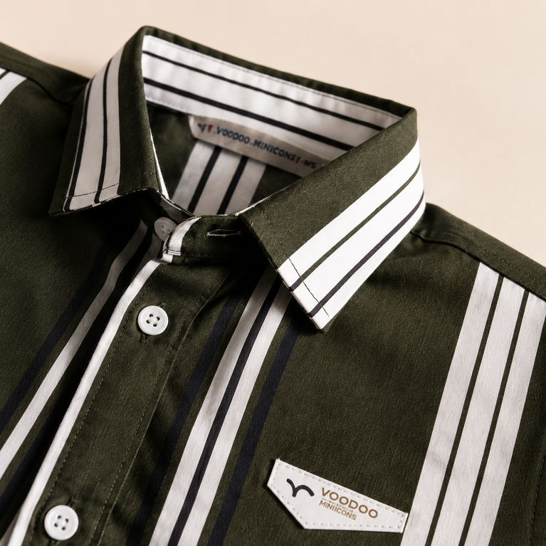 Boys  Vertical Stripe Cotton Shirt – Full Sleeves Smart Casual Shirt for Kids