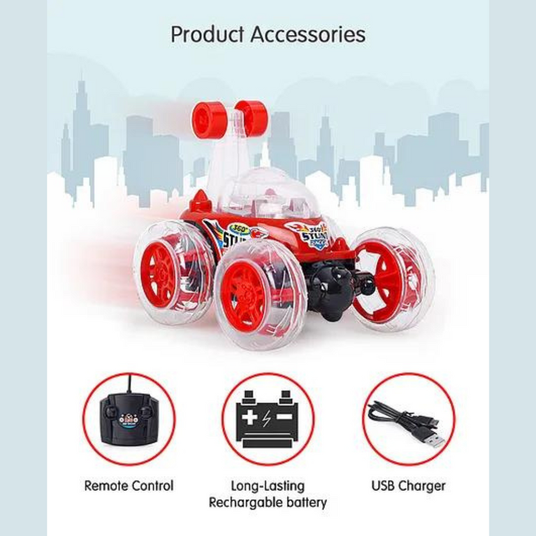 RC Stunt Vehicle 360° Rotating Rolling Car with Lights and Music