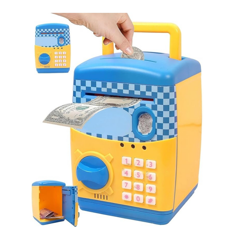 Money Bank Safe Kids with Finger Print Sensor with Electronic Lock, Multicolor