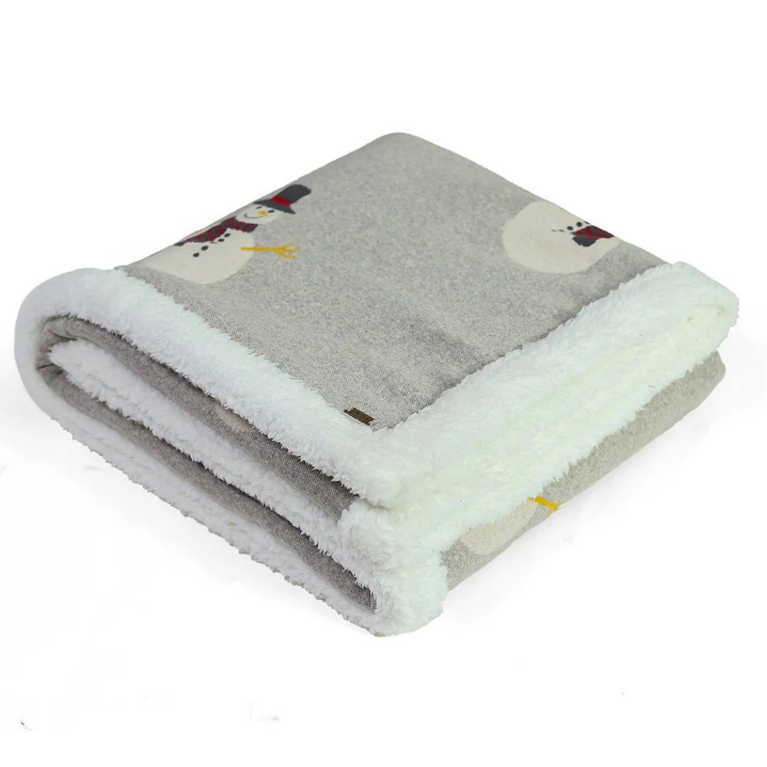 PLUCHI-BABY BLANKET SNOWMAN SHERPA