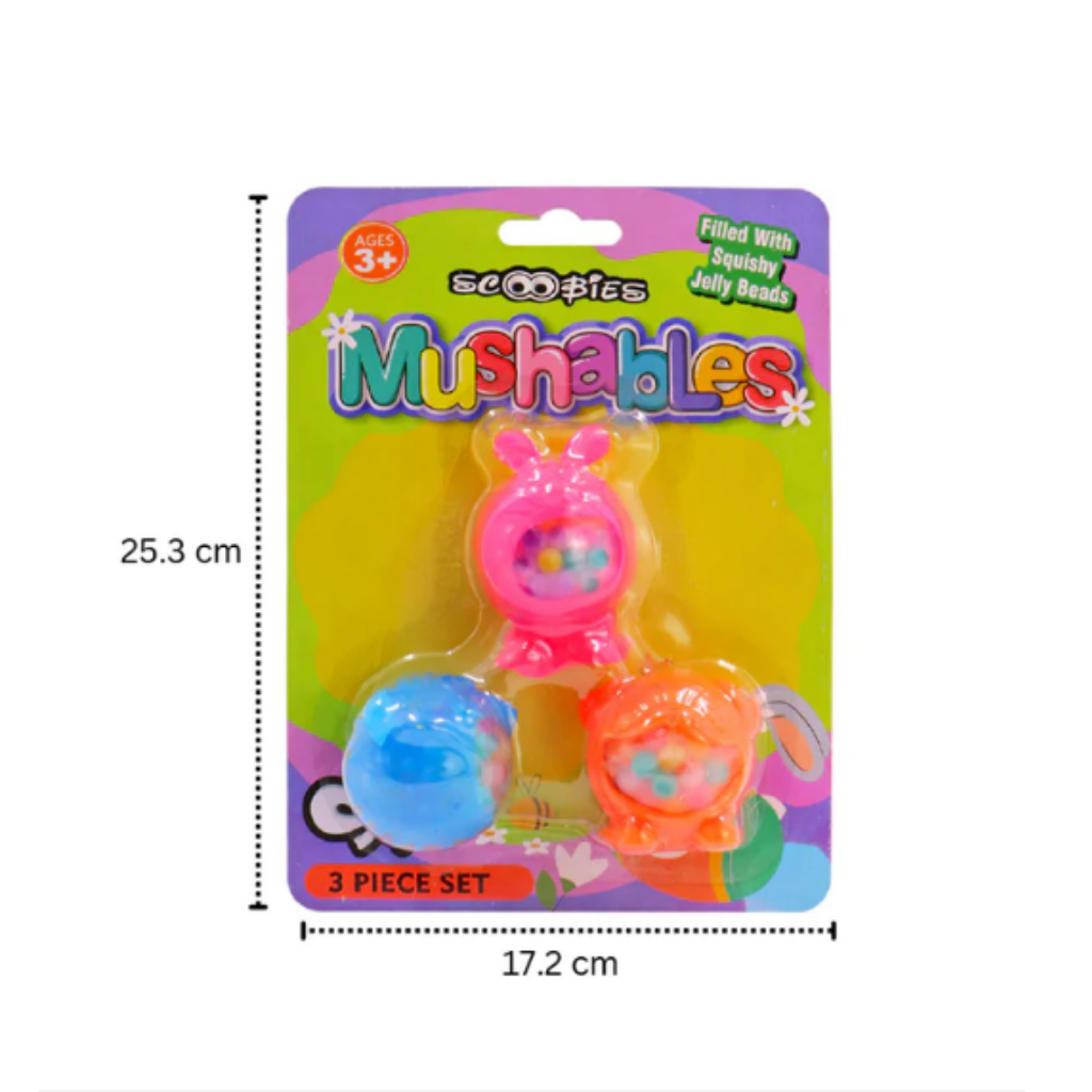 Scoobies Mushables - Giant Animals Fidget Balls with Jelly Beads