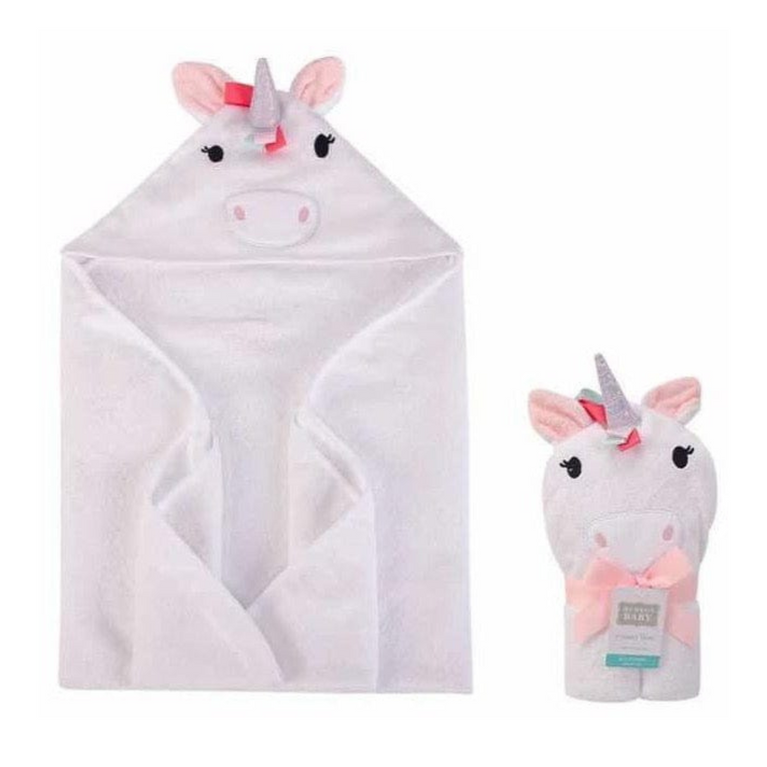 LH-BABY HOODED TOWEL UNICORN