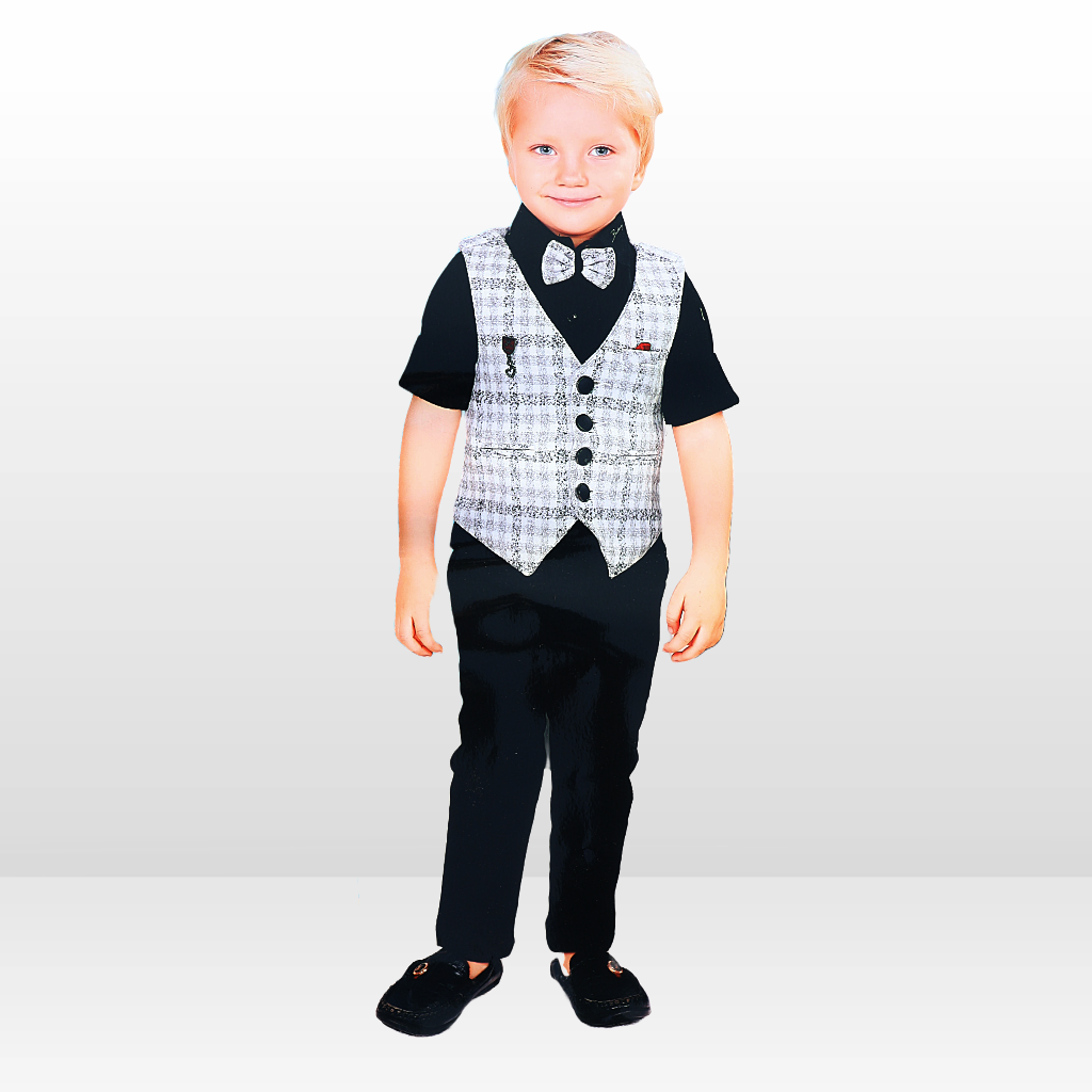 Boys  3 Pcs Waist Coat Set