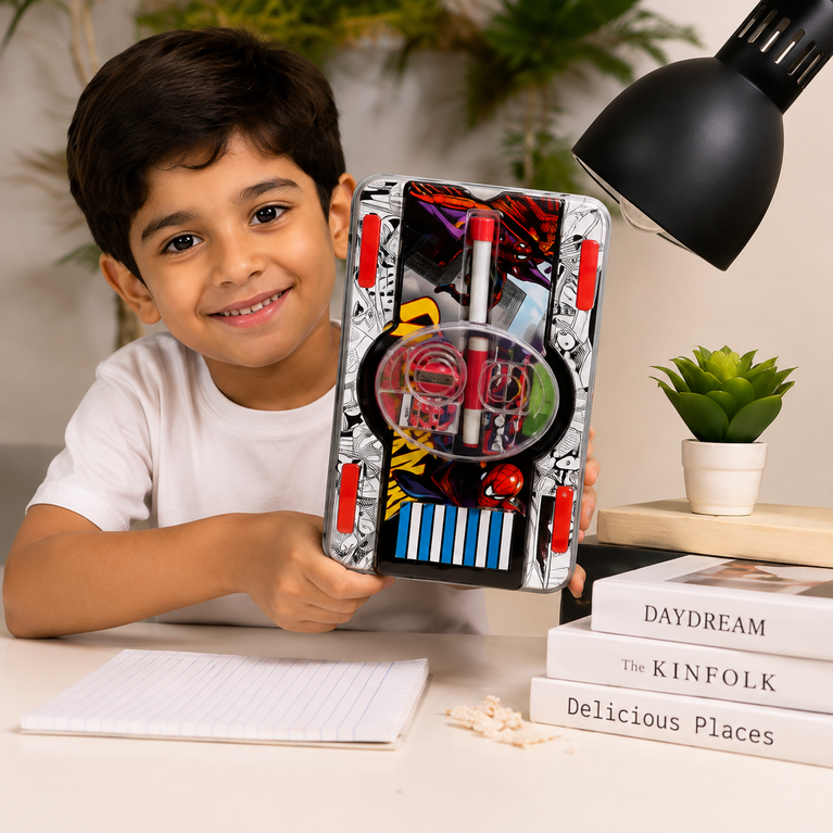 Spider-Man Multipurpose Stationery Box for Kids | Pencil Box with Writing & Learning Accessories