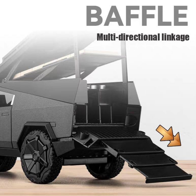 Nino's Tesla Cybertruck 1:24 Diecast Car with Lights & Sound