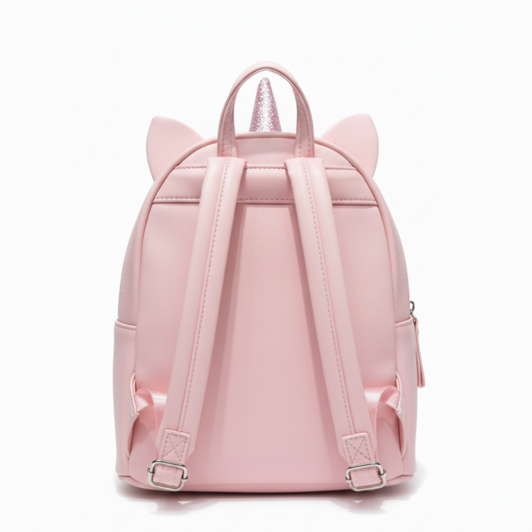 Ninos Worlds Fashion Backpack with Unicorn Horn Cute Ears and Eyes on Front for Kids