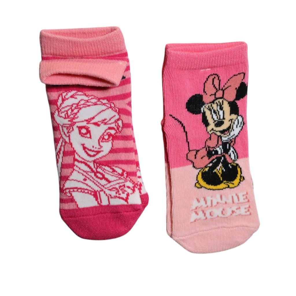 Disney Frozen & Minnie Mouse Girls Cotton Ankle Socks Pack | Soft, Breathable Kids Socks (3–4 Years)