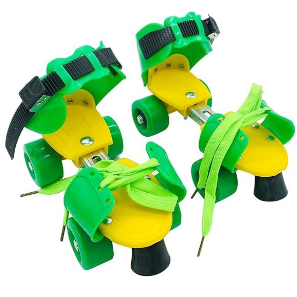 Ninos Adjustable Kids Roller Skates with Front Brake (Green, Orange, Pink Age 4-12)