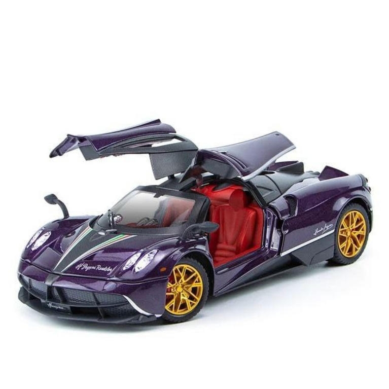 Nino's Pagani Huayra Dinastia 1:24 Diecast Car with Lights, Sound & Spray – Blue/Red