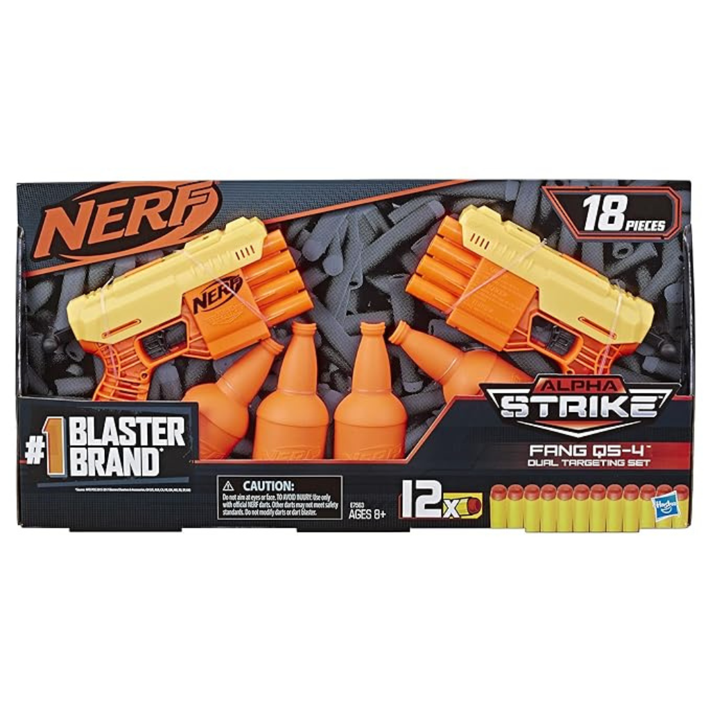 HASBRO NERF Strike Fang QS-4 Dual Targeting Set with 2 Blasters & 12 Darts