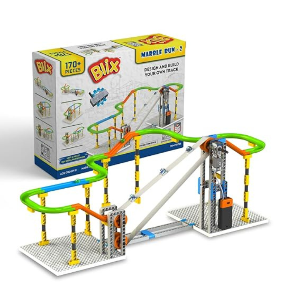 Blix Marble Run 2 Motorised Conveyor Building Construction Set Multicolour - 170 Pieces